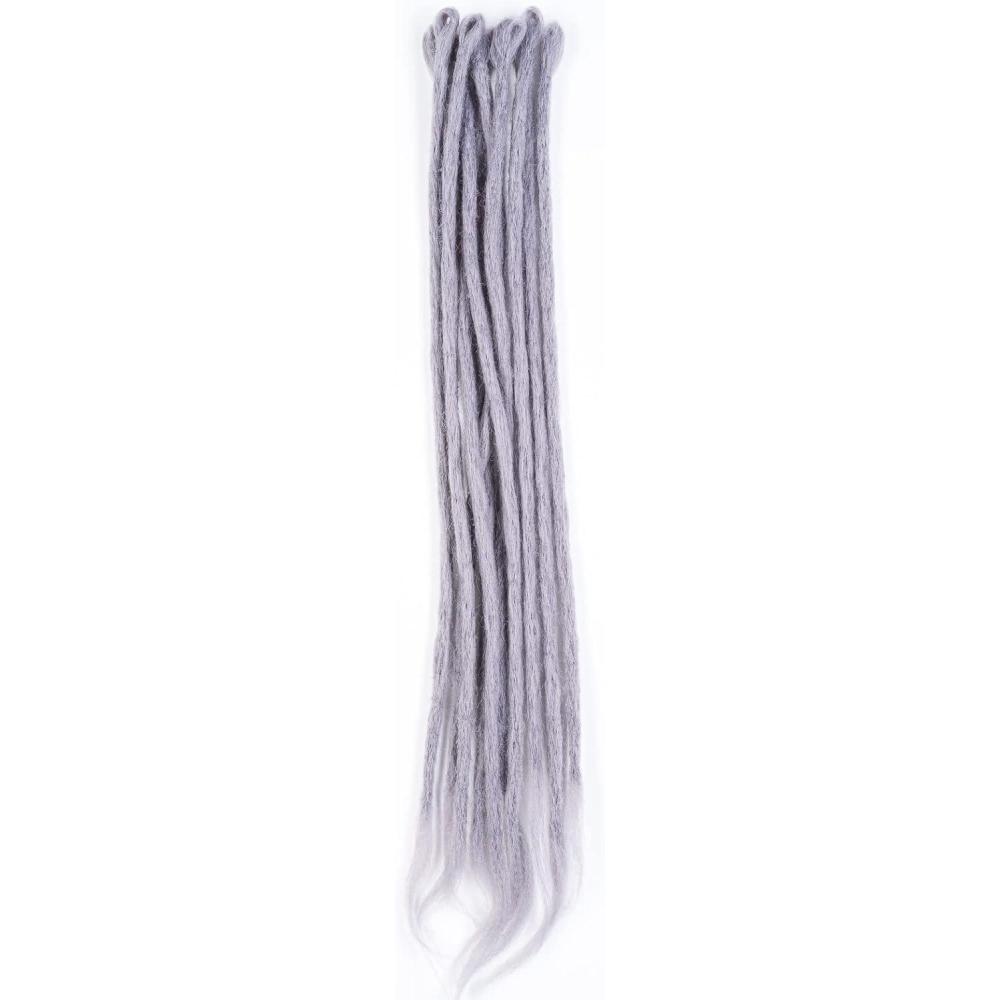 image:imageLot de 10 extensions synthtiques au crochet pour dreadlocks single ended VioletGris