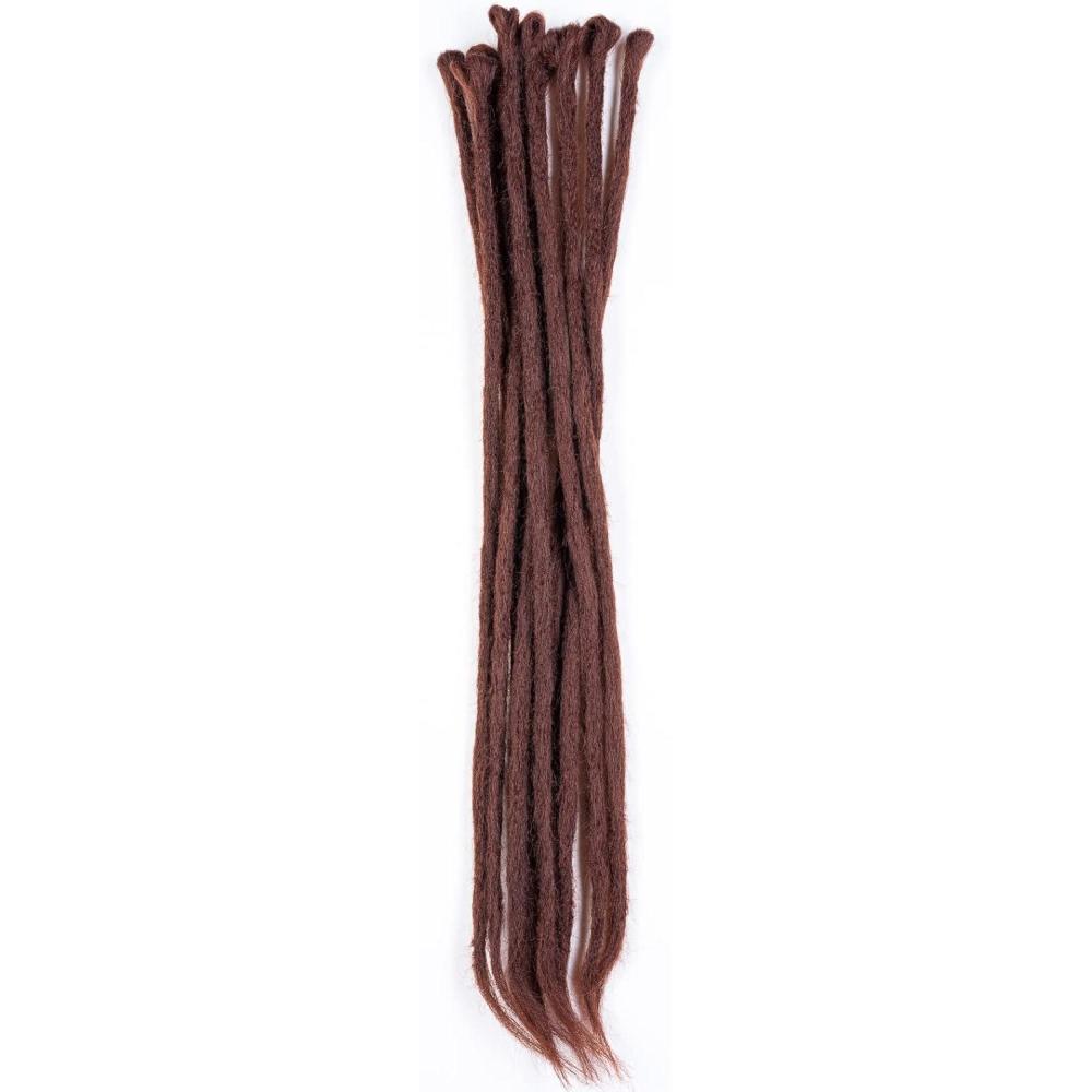 image:imageLot de 10 extensions synthtiques au crochet pour dreadlocks single ended VioletMarron