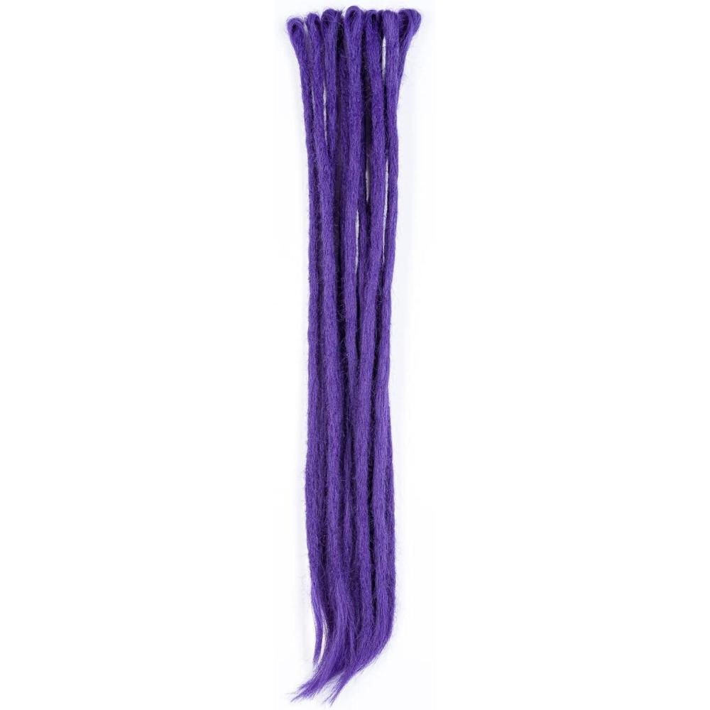 image:imageLot de 10 extensions synthtiques au crochet pour dreadlocks single ended VioletViolet
