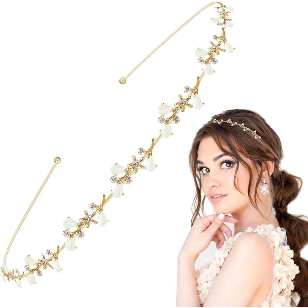 image:imageSerrette de mariage Diadme de mariage Couronne de marie Paillettes Bijou de tte de marie Diadme en strass Bandeau pour filles et adultes Cheveux longs et courts