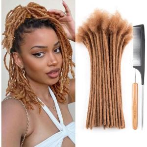 100% Cheveux Humains Dreadlocks Extensions 6 pouces Afro Kinky Noir 10 Brins 0.4cm Mode Crochet Tressage Cheveux Pour Femmes par Originea (6 pouces, 10 locs)(#30 0.4cm)