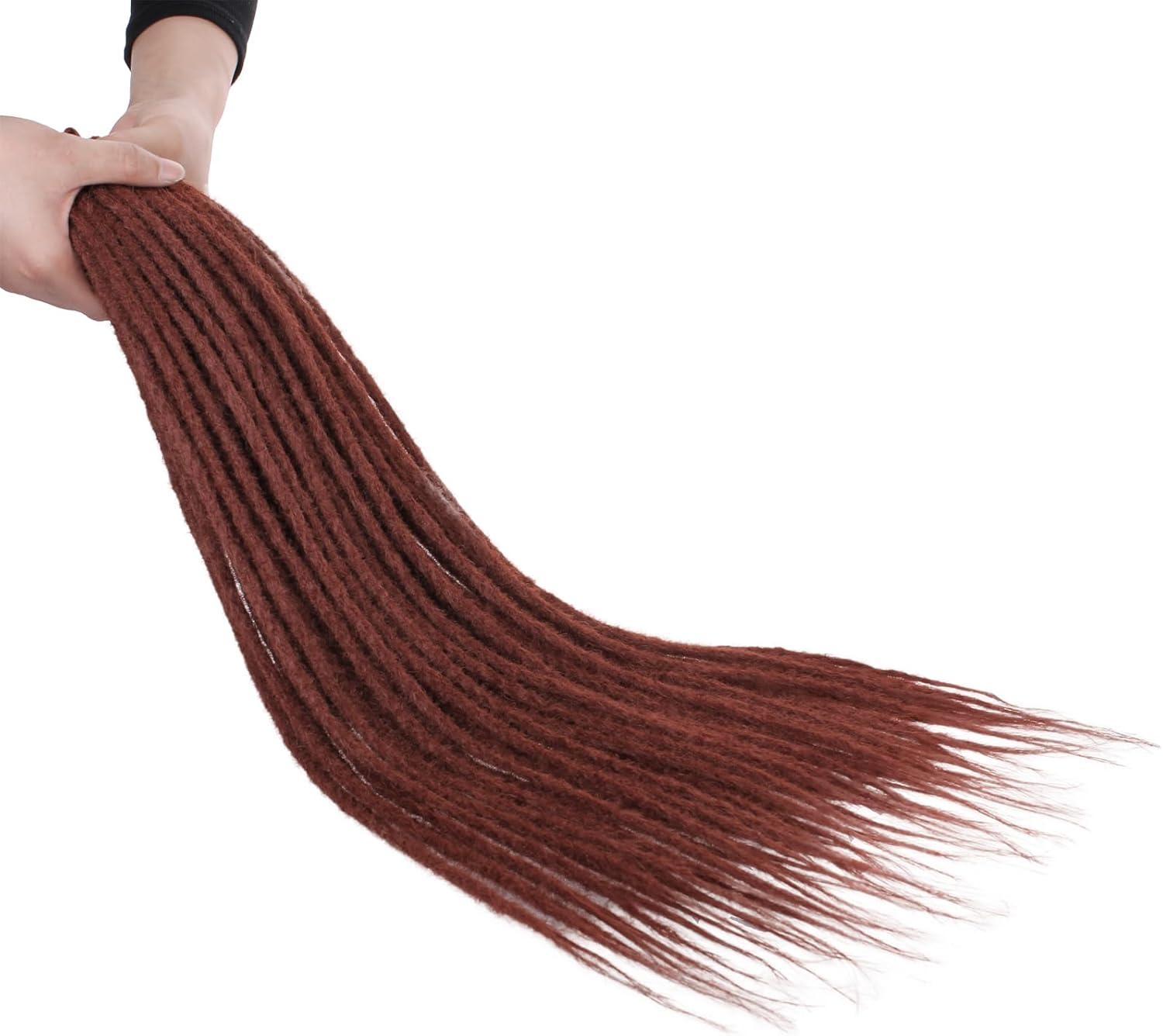 image:imageExtensions dreadlocks synthtiques noires 457 cm x 06 cm 20 brins faites la main style reggae crochets pour femmes et hommes350