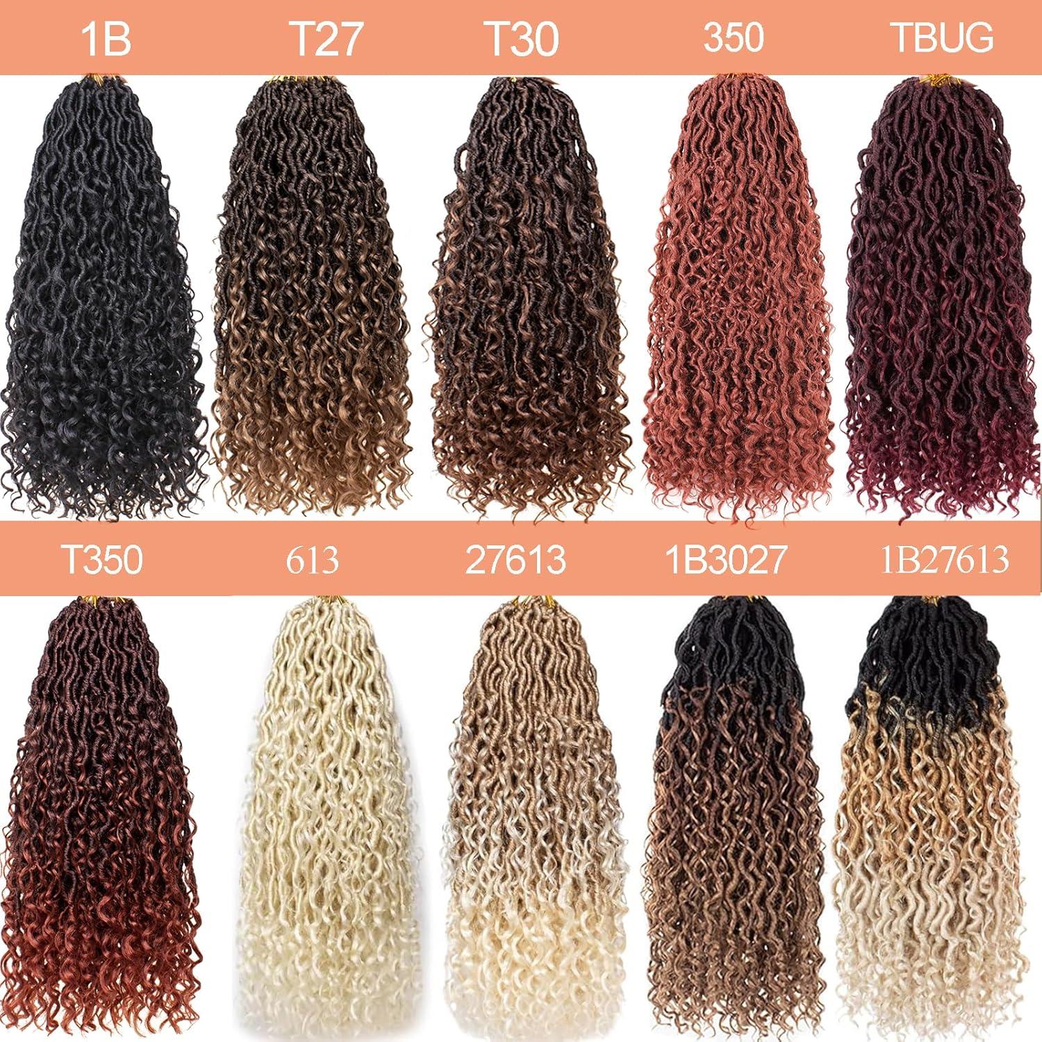 image:image14 Inch 8 Packs Ombre River Goddess Faux Locs Crochet Hair Wavy With Curly Ends Prelooped River Locs Synthetic Crochet Braiding Faux Locs Hair Extensions 14StrandsPack T30T27