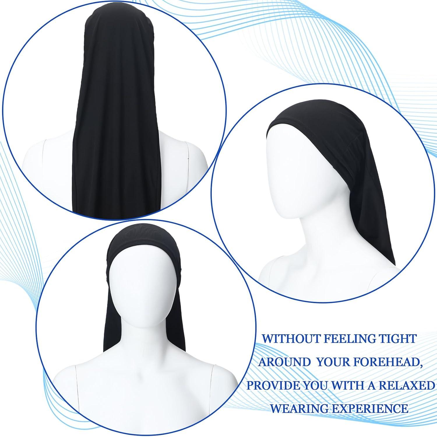 image:imageLot de 2 bonnets de dreadlocks Jumbo noirs pour dreadlocks Accessoires de cheveux pour homme et femmeNoir