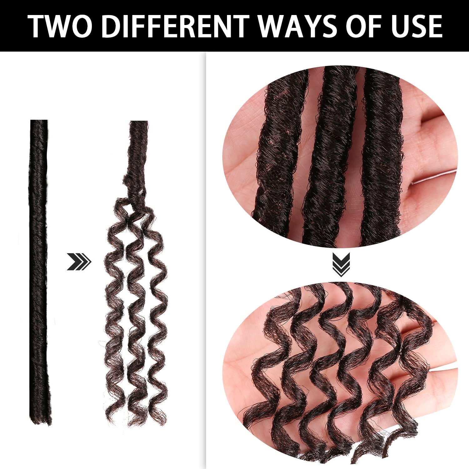 image:image1 lot de fausses dreadlocks au crochet de 914 cm dreadlocks ondules de desse courtes 20 racinespaquet 1BDark Browm