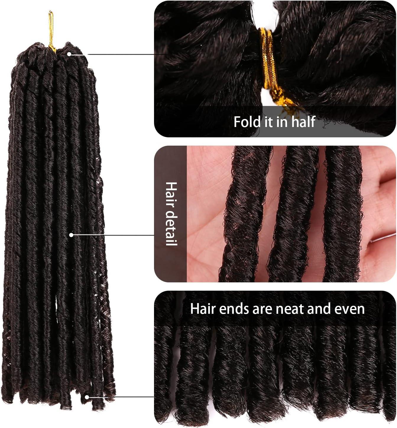 image:image1 lot de fausses dreadlocks au crochet de 914 cm dreadlocks ondules de desse courtes 20 racinespaquet 1BDark Browm