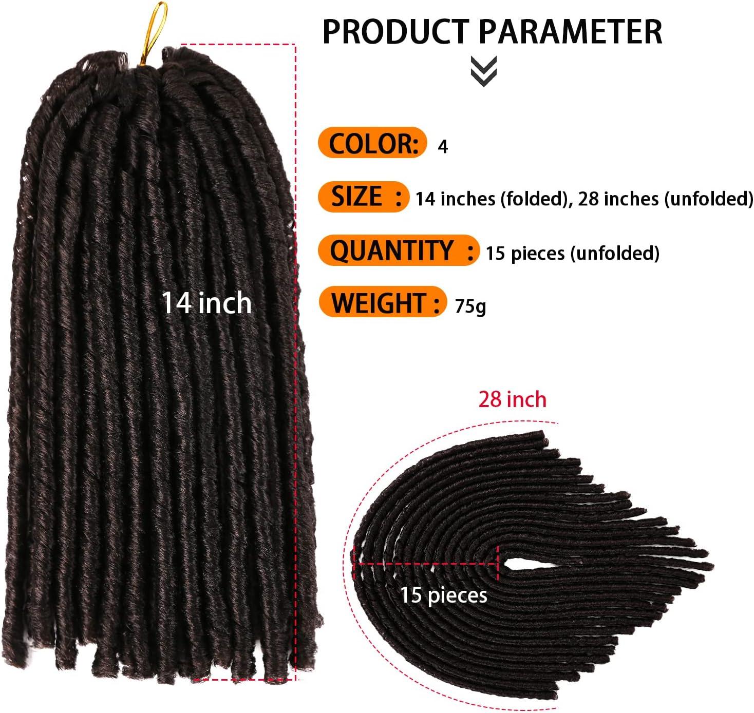 image:image1 lot de fausses dreadlocks au crochet de 914 cm dreadlocks ondules de desse courtes 20 racinespaquet 1BDark Browm