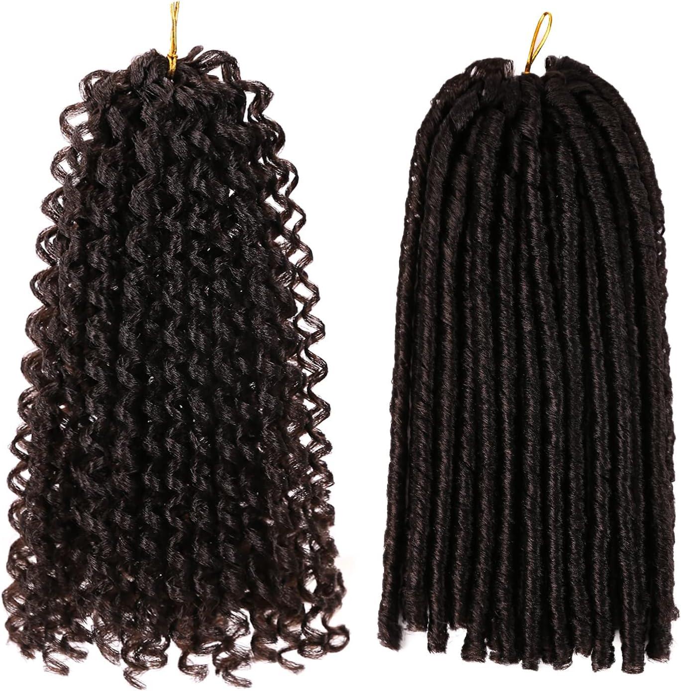 image:image1 lot de fausses dreadlocks au crochet de 914 cm dreadlocks ondules de desse courtes 20 racinespaquet 1BDark Browm