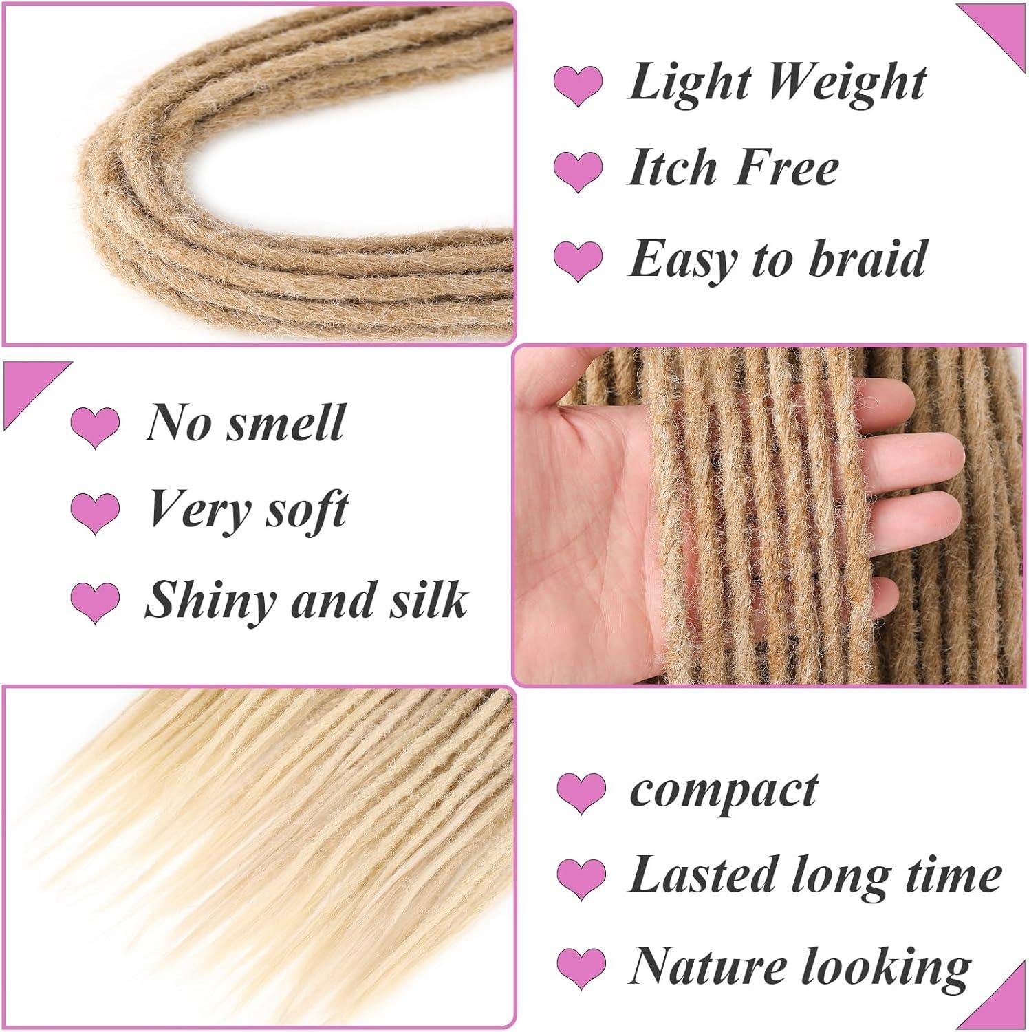 image:image20 brins 18 pouces Dreadlock Extensions Reggae HipHop Cheveux Synthtiques Crochet Tresses Extensions de Cheveux Minces 06cm Handmade Loc Crochet Cheveux Blonds 613350