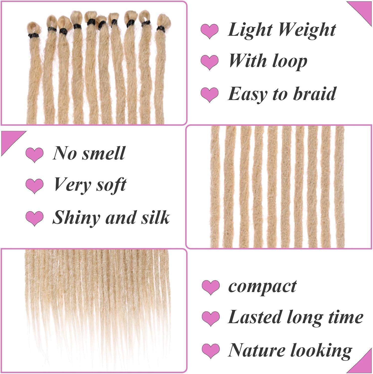 image:image20 brins 18 pouces Dreadlock Extensions Reggae HipHop Cheveux Synthtiques Crochet Tresses Extensions de Cheveux Minces 06cm Handmade Loc Crochet Cheveux Blonds 613350
