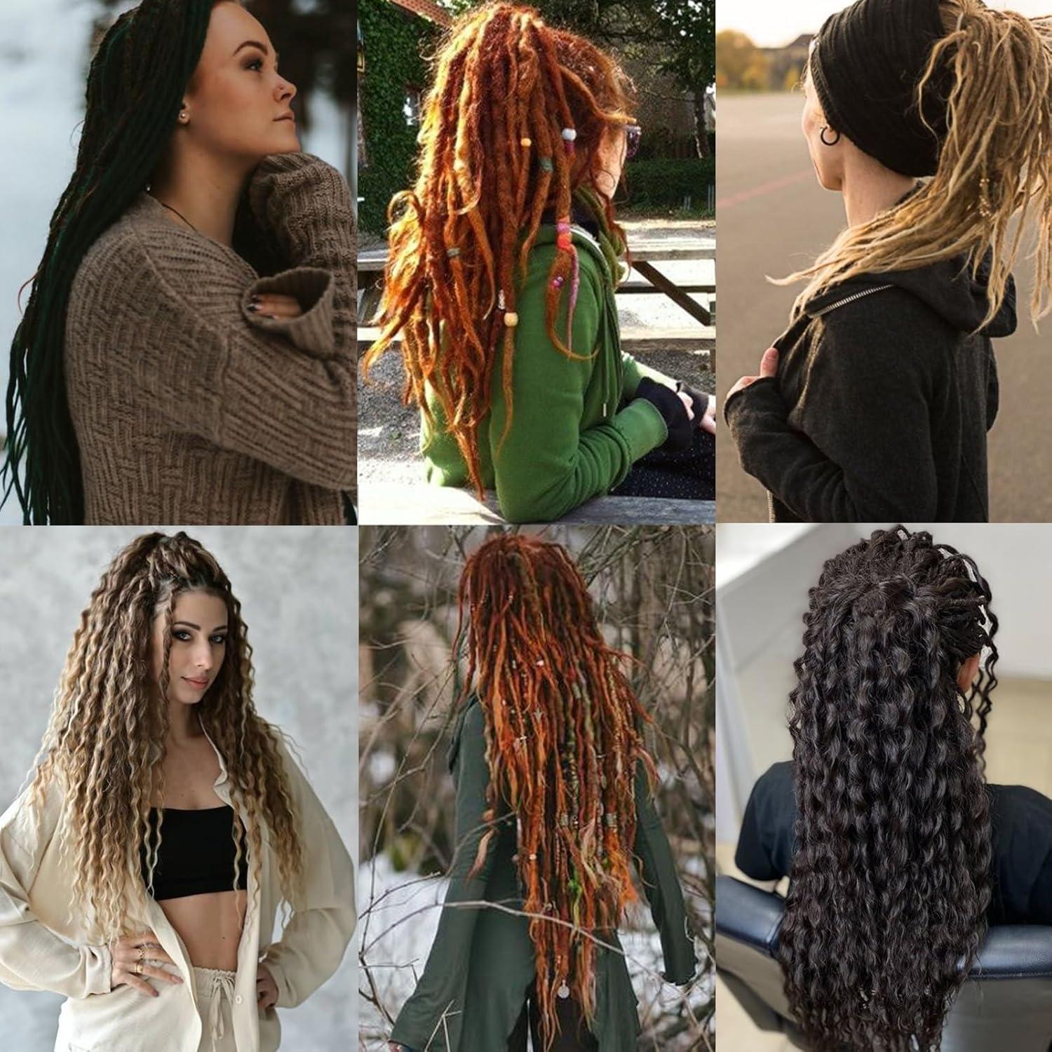image:image20 brins 18 pouces Dreadlock Extensions Reggae HipHop Cheveux Synthtiques Crochet Tresses Extensions de Cheveux Minces 06cm Handmade Loc Crochet Cheveux Blonds 613350
