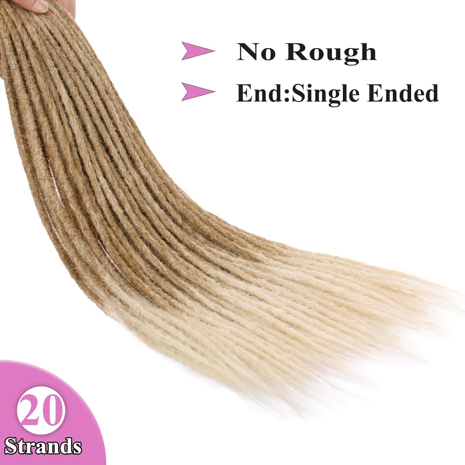 image:image20 brins 18 pouces Dreadlock Extensions Reggae HipHop Cheveux Synthtiques Crochet Tresses Extensions de Cheveux Minces 06cm Handmade Loc Crochet Cheveux Blonds 613350