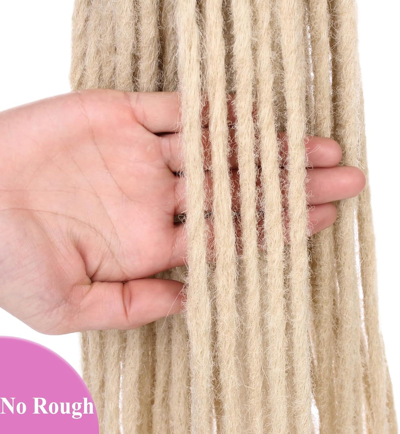 image:image20 brins 18 pouces Dreadlock Extensions Reggae HipHop Cheveux Synthtiques Crochet Tresses Extensions de Cheveux Minces 06cm Handmade Loc Crochet Cheveux Blonds 613350