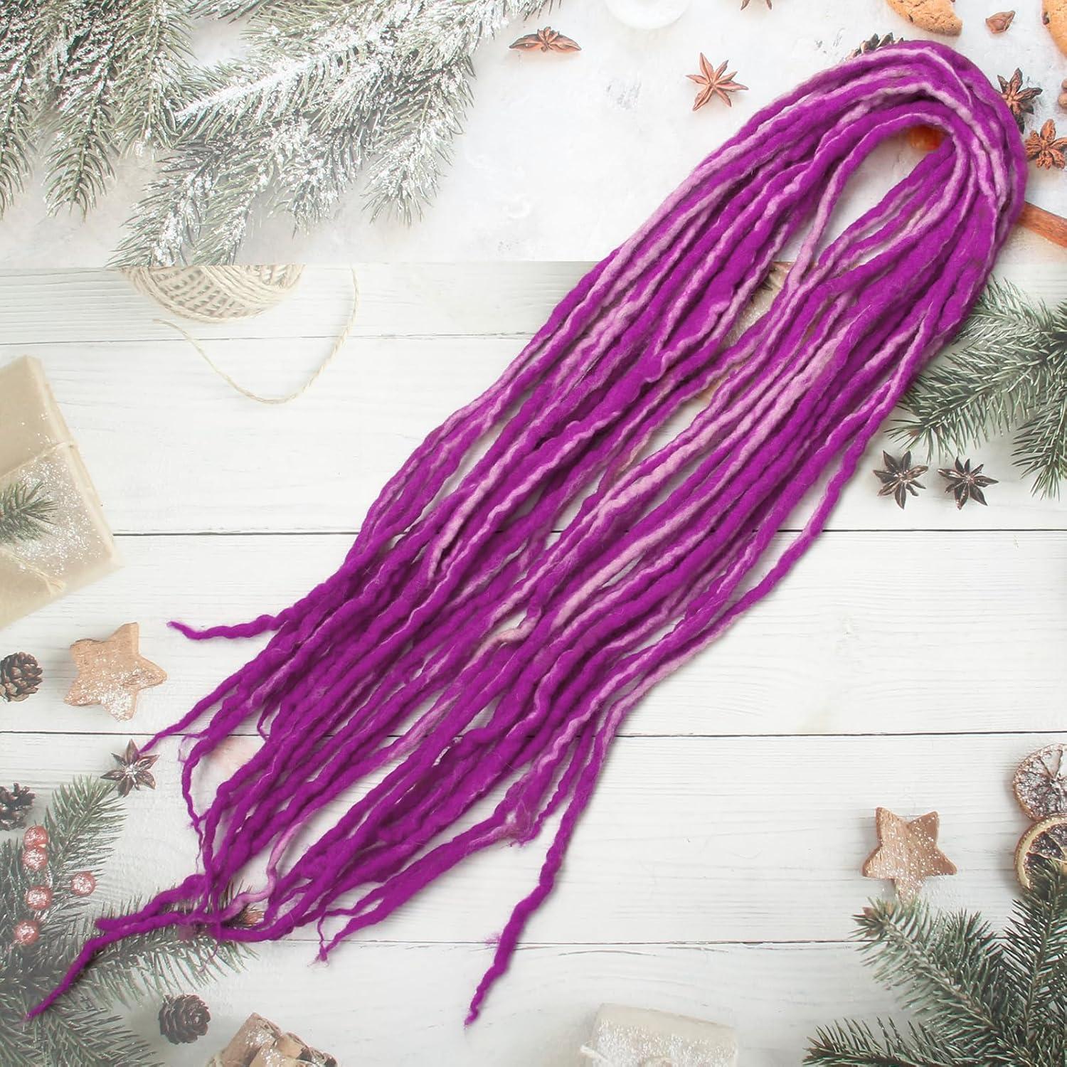 image:imageExtension Dreadlocks22 pouces Double Ended Dreadlocks ExtensionsDreads Tresser15 cheveaux Orange40 Handmade Wool HipHop Reggae Braid In Dreads Dreadlock Extensions For WomenPPurple