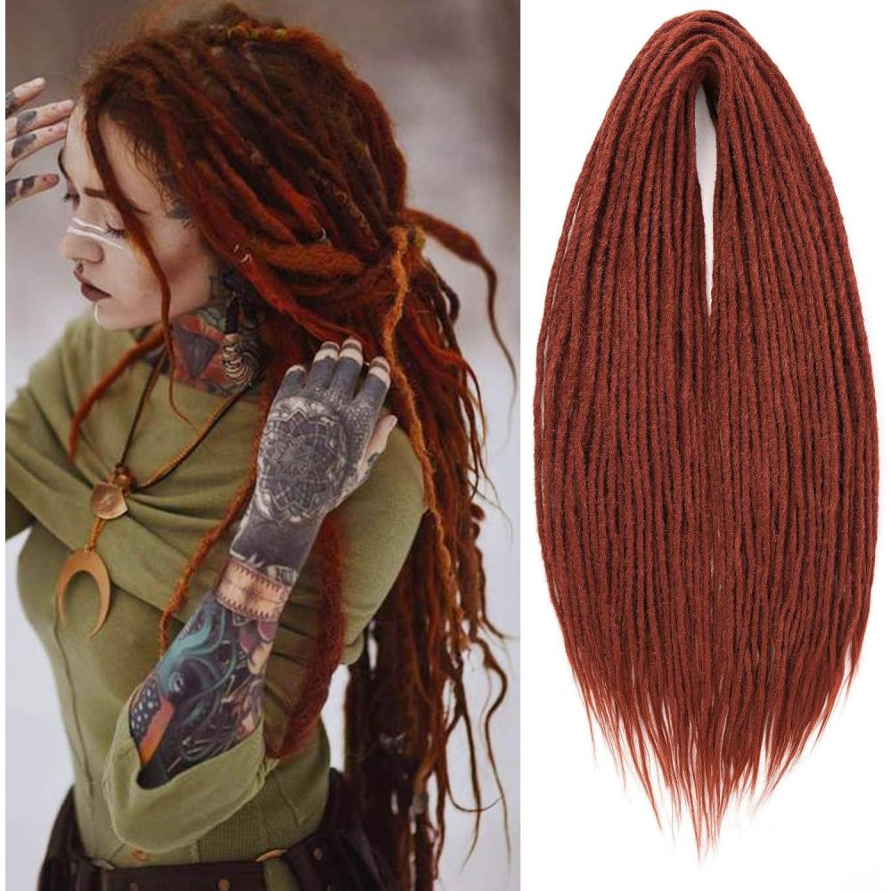 image:image20 brins 18 pouces Dreadlock Extensions Reggae HipHop Cheveux Synthtiques Crochet Tresses Extensions de Cheveux Minces 06cm Handmade Loc Crochet Cheveux Blonds 613350