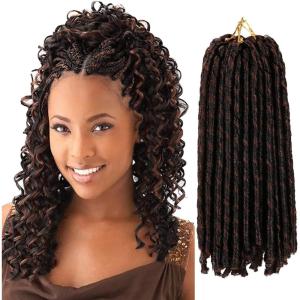 1 lot de fausses dreadlocks au crochet de 91,4 cm, dreadlocks ondulées de déesse courtes (20 racines/paquet) #1B(#4-30)