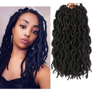 1 lot de fausses dreadlocks au crochet de 91,4 cm, dreadlocks ondulées de déesse courtes (20 racines/paquet) #1B(Or)