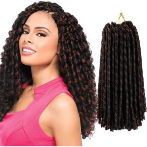 1 lot de fausses dreadlocks au crochet de 91,4 cm, dreadlocks ondulées de déesse courtes (20 racines/paquet) #1B(#T1B-30)