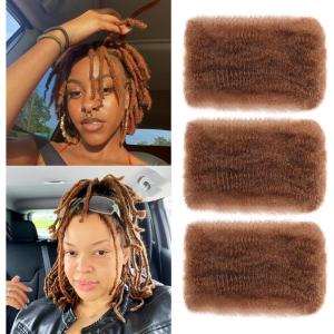 Afro Kinky Curly Braiding Bulk Hair For Mini Twists Afro Kinkys Bulk Synthetic Hair Cuban Twist Hair Soft Locs Micro Spring Twist For Dreadlocks Loc Repair (4#, 8 Inch (Pack of 3))(30#)