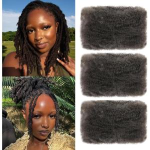 Afro Kinky Curly Braiding Bulk Hair For Mini Twists Afro Kinkys Bulk Synthetic Hair Cuban Twist Hair Soft Locs Micro Spring Twist For Dreadlocks Loc Repair (4#, 8 Inch (Pack of 3))(4#)