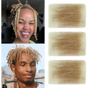 Afro Kinky Curly Braiding Bulk Hair For Mini Twists Afro Kinkys Bulk Synthetic Hair Cuban Twist Hair Soft Locs Micro Spring Twist For Dreadlocks Loc Repair (4#, 8 Inch (Pack of 3))(T27/613)