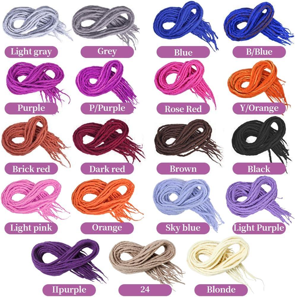 image:image22quot Double Ended Dreadlocks Extensions 15 StrandsPack Dark Red Handmade Wool Dreadlocks HipHop Reggae Braid in DreadsBlonde