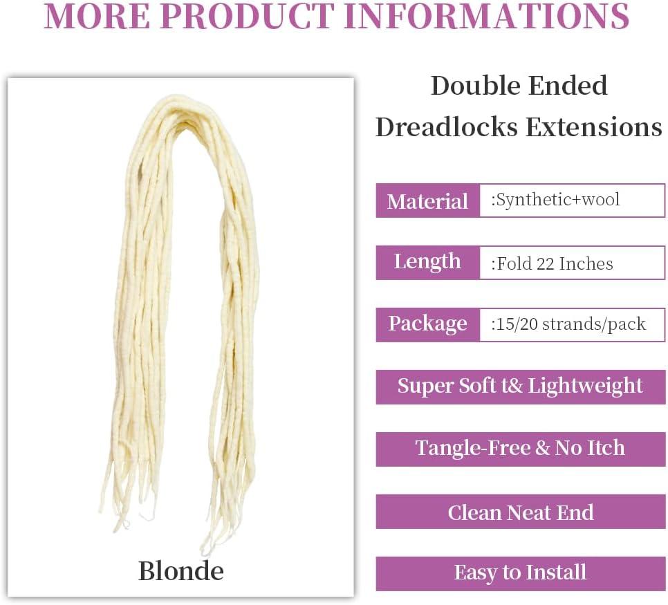 image:image22quot Double Ended Dreadlocks Extensions 15 StrandsPack Dark Red Handmade Wool Dreadlocks HipHop Reggae Braid in DreadsBlonde
