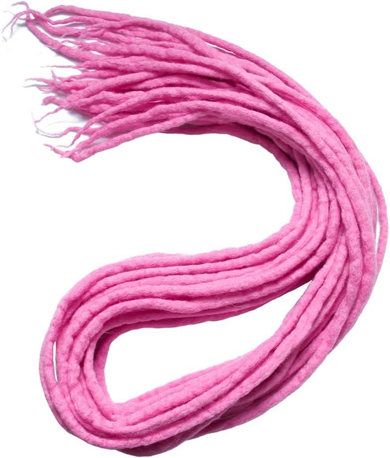 image:image22quot Double Ended Dreadlocks Extensions 15 StrandsPack Dark Red Handmade Wool Dreadlocks HipHop Reggae Braid in DreadsLight Pink