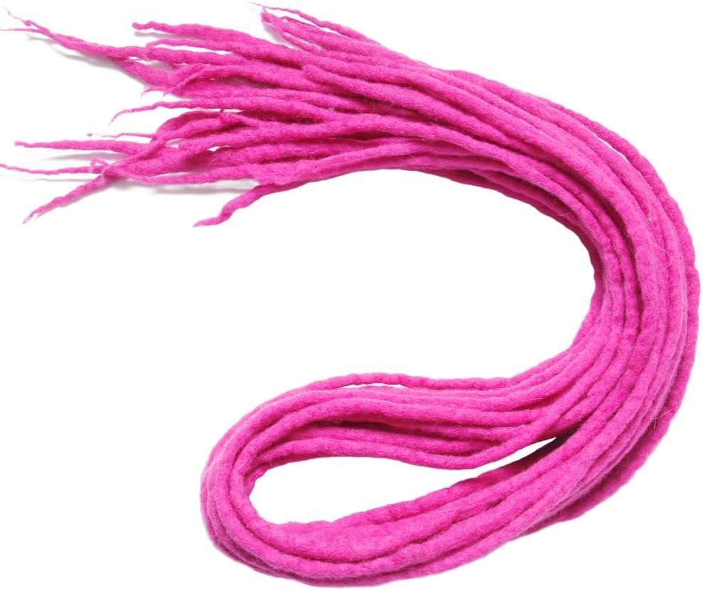 image:image22quot Double Ended Dreadlocks Extensions 15 StrandsPack Dark Red Handmade Wool Dreadlocks HipHop Reggae Braid in DreadsRose Red