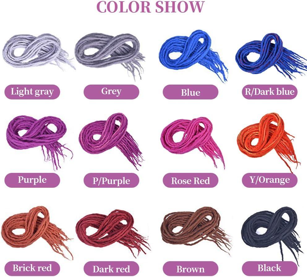 image:image22quot Double Ended Dreadlocks Extensions 15 StrandsPack Dark Red Handmade Wool Dreadlocks HipHop Reggae Braid in DreadsRose Red