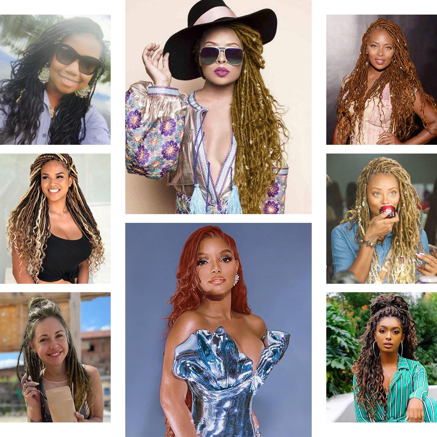 image:imageExtensions dreadlocks fines de 506 cm une extrmit 15 brinspaquet synthtiques douces fausses dreadlocks reggae crochet tresses une extrmit gris clairCurl1B30