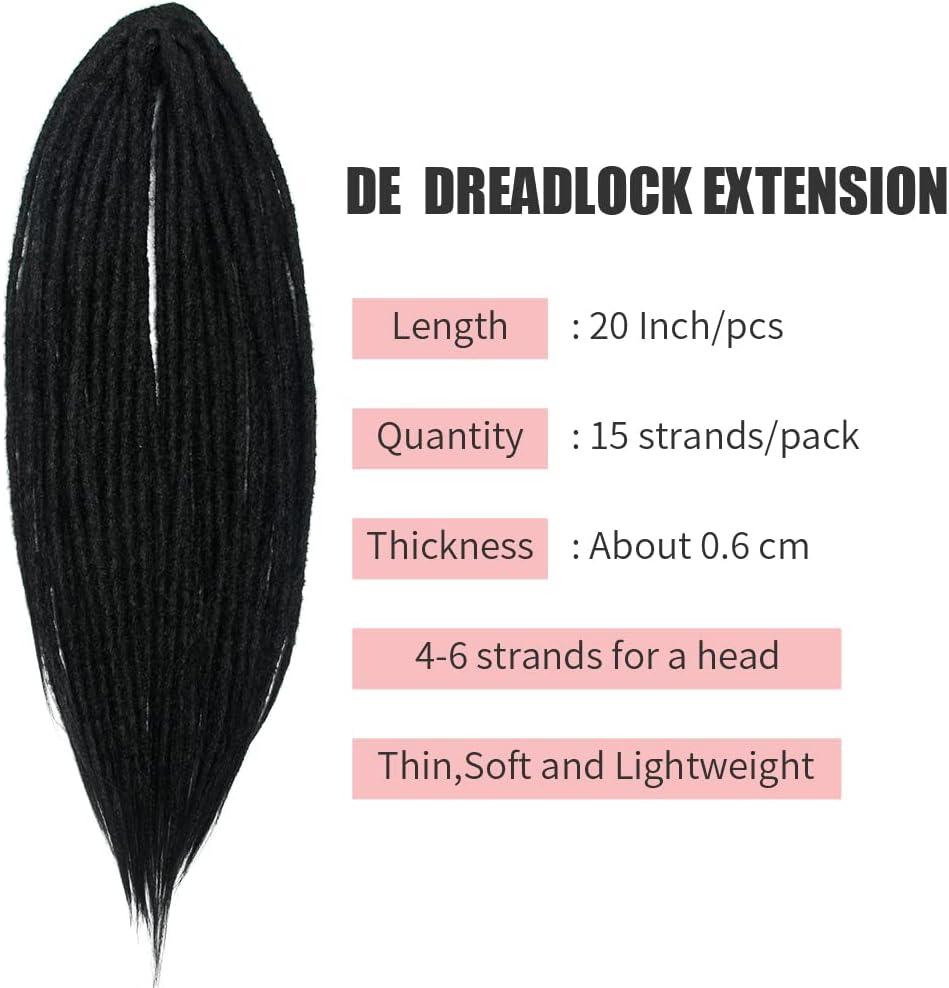 image:imageExtensions dreadlocks fines de 506 cm une extrmit 15 brinspaquet synthtiques douces fausses dreadlocks reggae crochet tresses une extrmit gris clairDEBlack