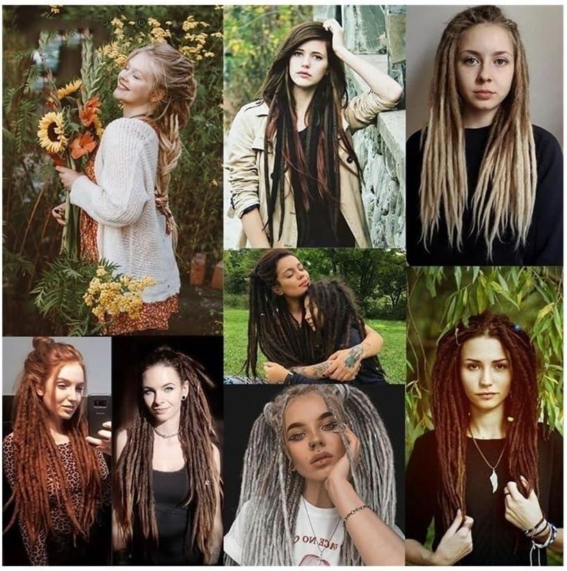 image:imageSant Extensions de dreadlocks faites la main 5 brins de dreadlocks synthtiques 10 cm Faux Twist Cheveux reggae dreadlocks Soin du corps blondBug