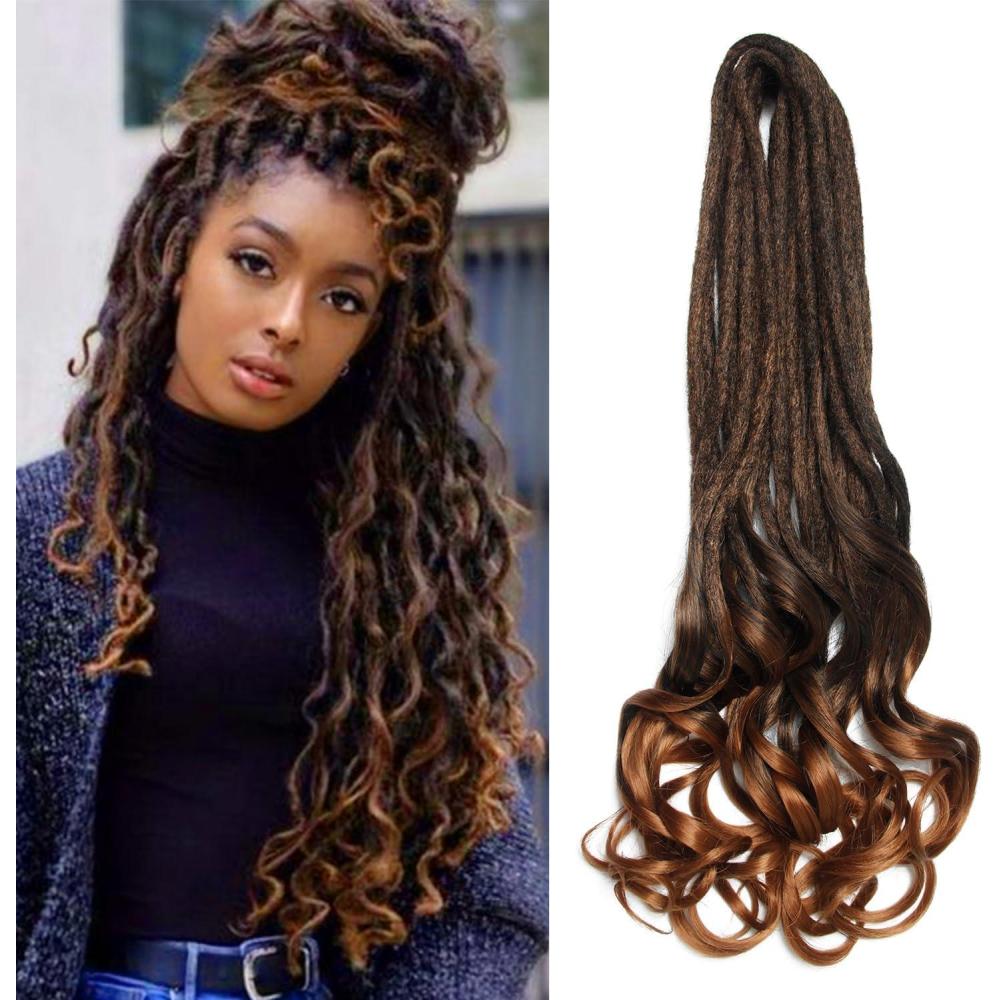 image:imageExtensions dreadlocks fines de 506 cm une extrmit 15 brinspaquet synthtiques douces fausses dreadlocks reggae crochet tresses une extrmit gris clairCurl1B30