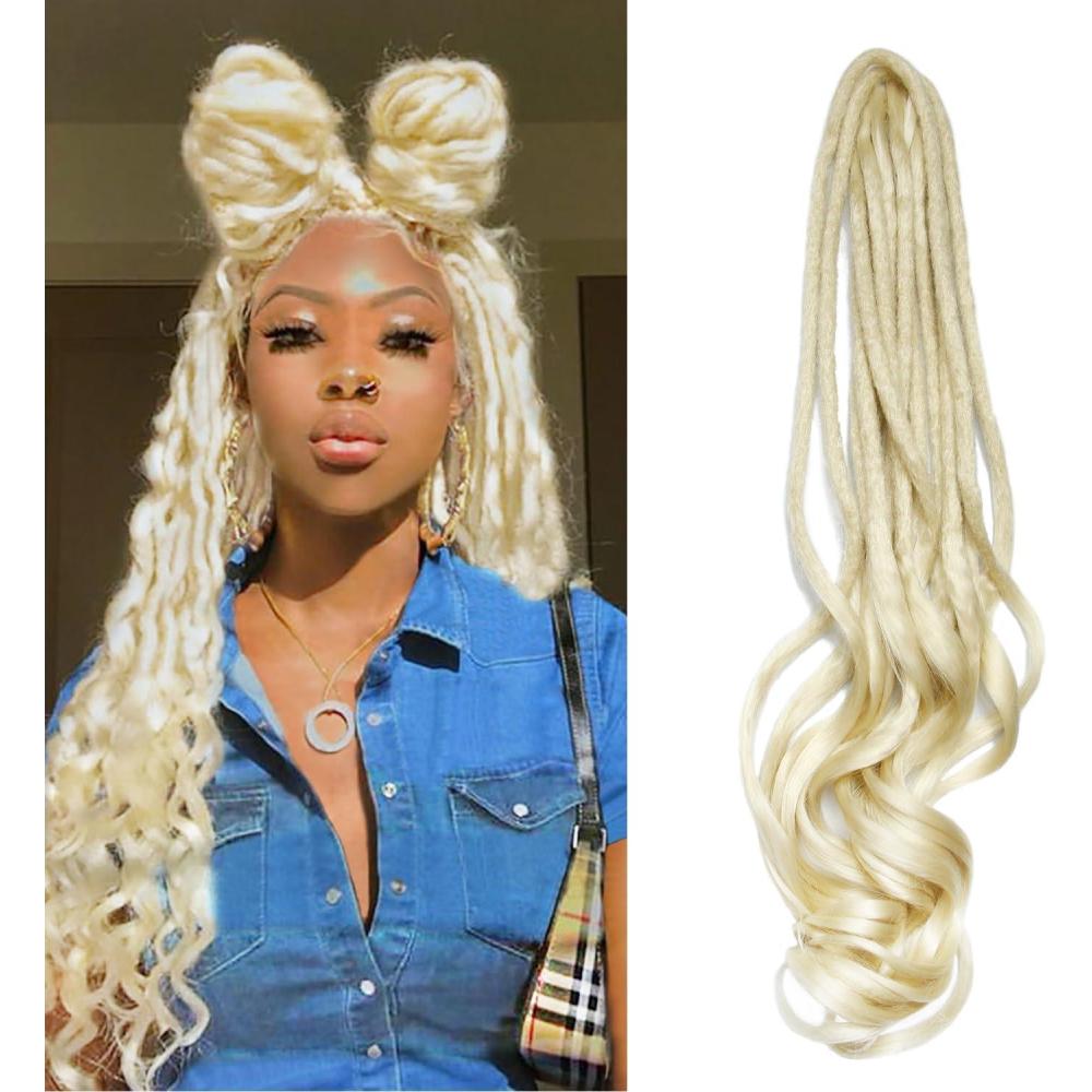 image:imageExtensions dreadlocks fines de 506 cm une extrmit 15 brinspaquet synthtiques douces fausses dreadlocks reggae crochet tresses une extrmit gris clairCurl613