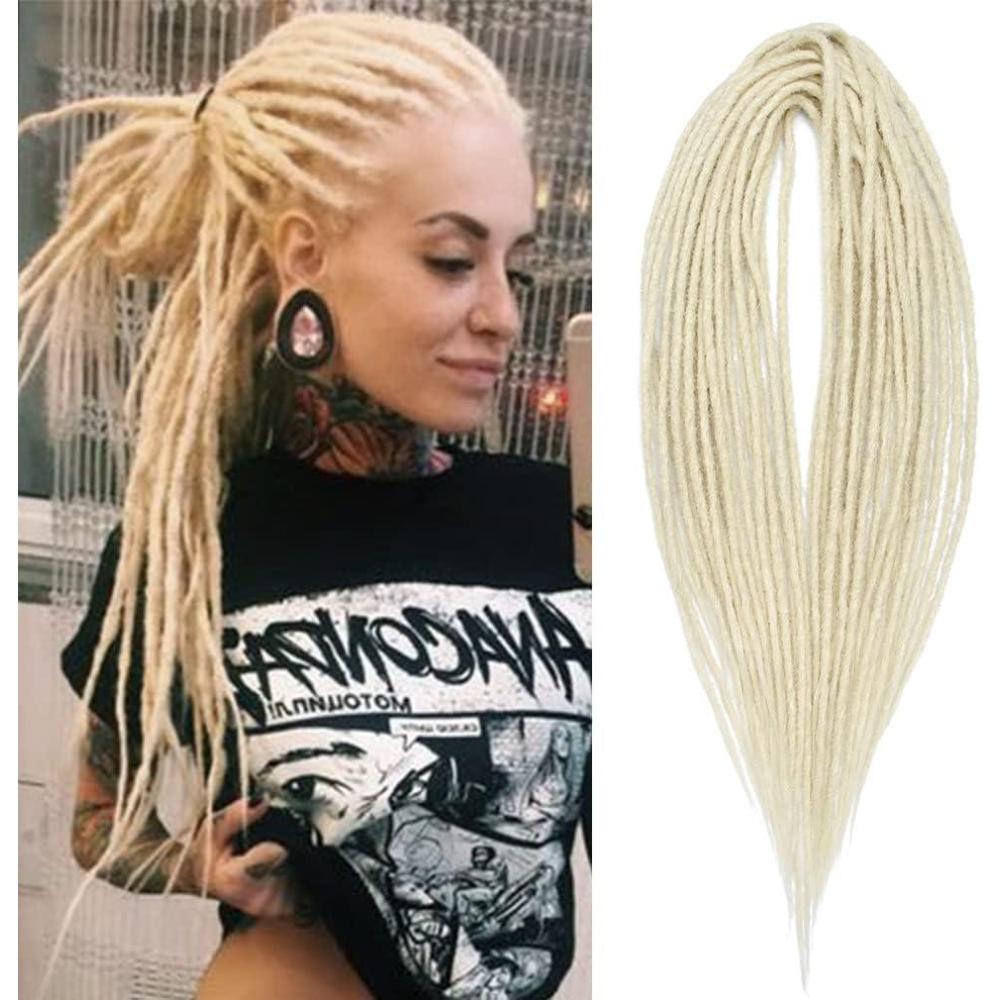 image:imageExtensions dreadlocks fines de 506 cm une extrmit 15 brinspaquet synthtiques douces fausses dreadlocks reggae crochet tresses une extrmit gris clairDE613