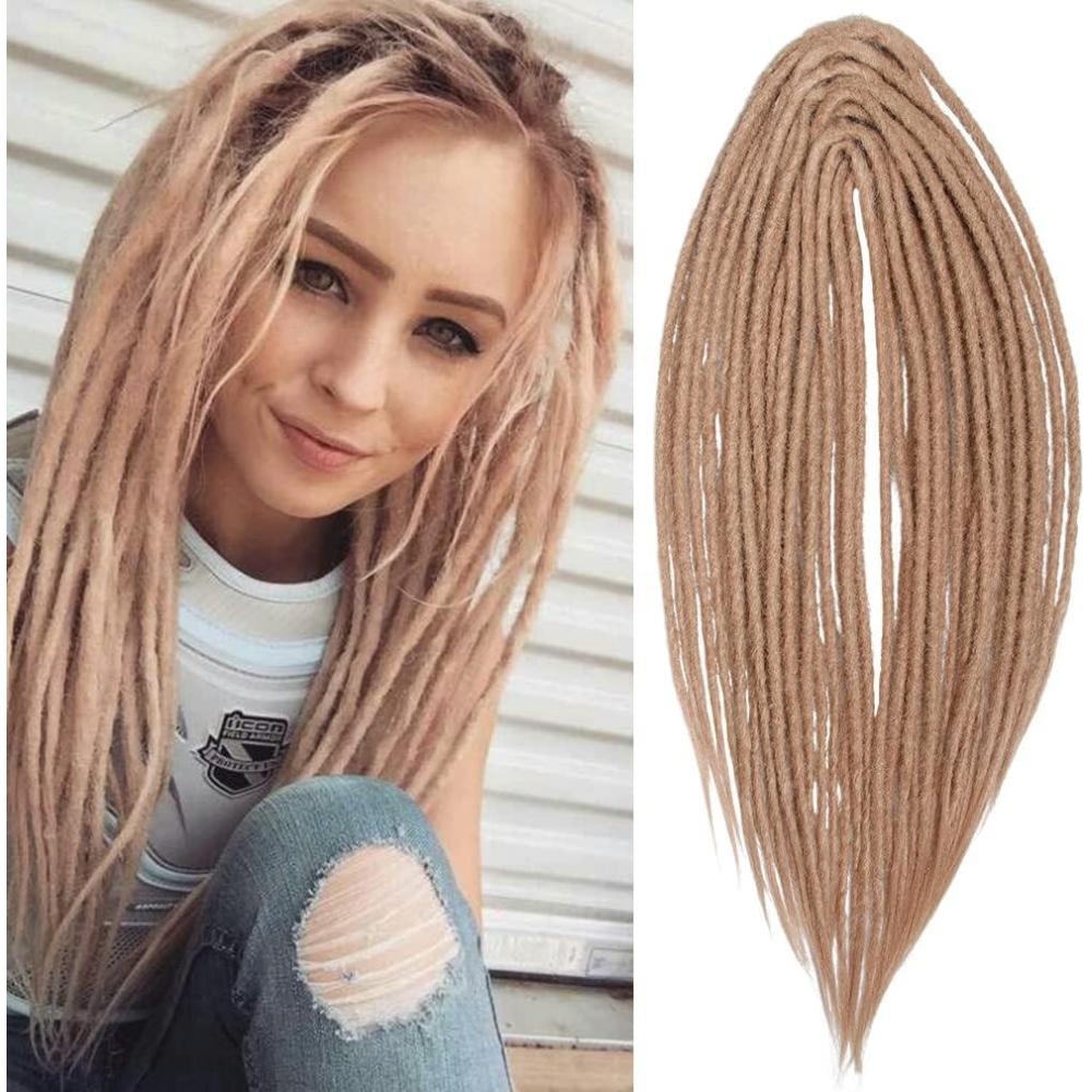 image:imageExtensions dreadlocks fines de 506 cm une extrmit 15 brinspaquet synthtiques douces fausses dreadlocks reggae crochet tresses une extrmit gris clairDE24