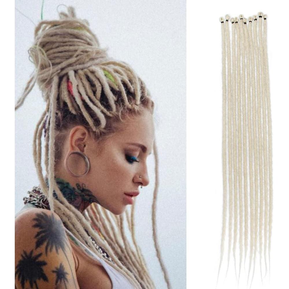 image:imageExtensions dreadlocks fines de 506 cm une extrmit 15 brinspaquet synthtiques douces fausses dreadlocks reggae crochet tresses une extrmit gris clairSE613