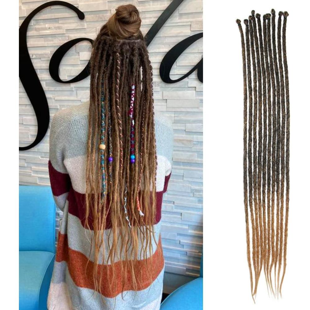 image:imageExtensions dreadlocks fines de 506 cm une extrmit 15 brinspaquet synthtiques douces fausses dreadlocks reggae crochet tresses une extrmit gris clairSE1B27