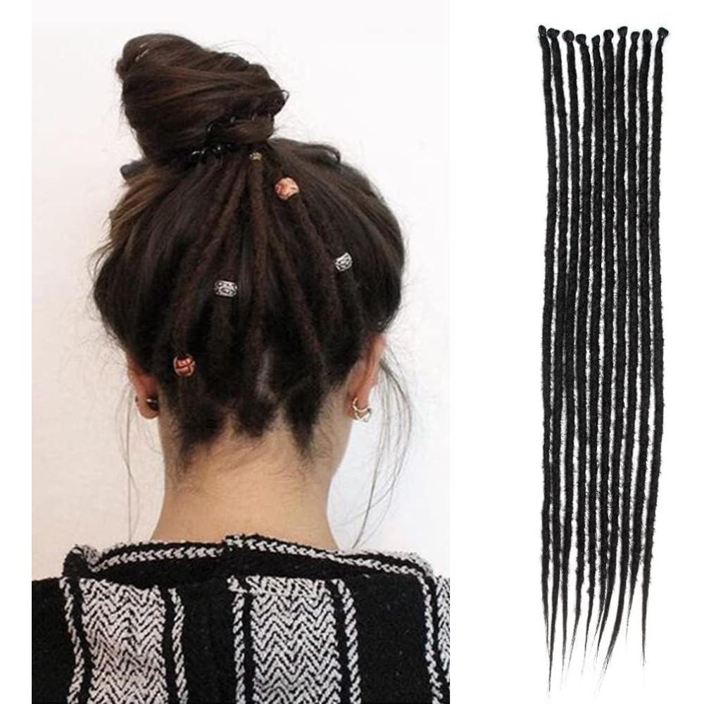 image:imageExtensions dreadlocks fines de 506 cm une extrmit 15 brinspaquet synthtiques douces fausses dreadlocks reggae crochet tresses une extrmit gris clairSE4
