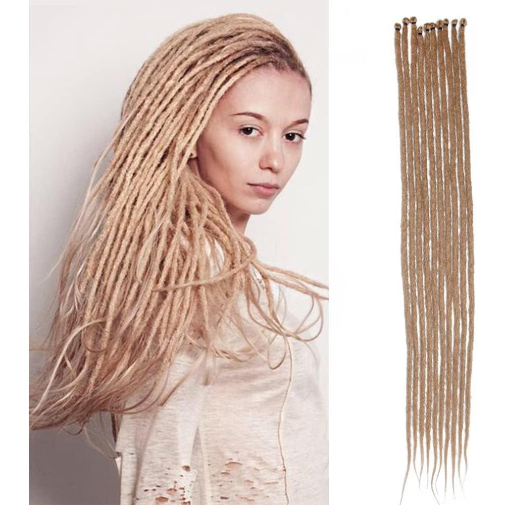 image:imageExtensions dreadlocks fines de 506 cm une extrmit 15 brinspaquet synthtiques douces fausses dreadlocks reggae crochet tresses une extrmit gris clairSE24