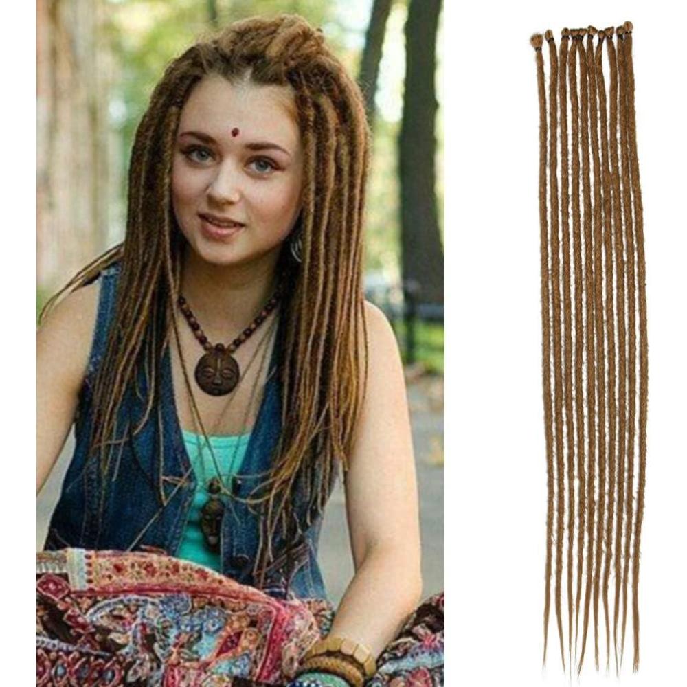 image:imageExtensions dreadlocks fines de 506 cm une extrmit 15 brinspaquet synthtiques douces fausses dreadlocks reggae crochet tresses une extrmit gris clairSE27