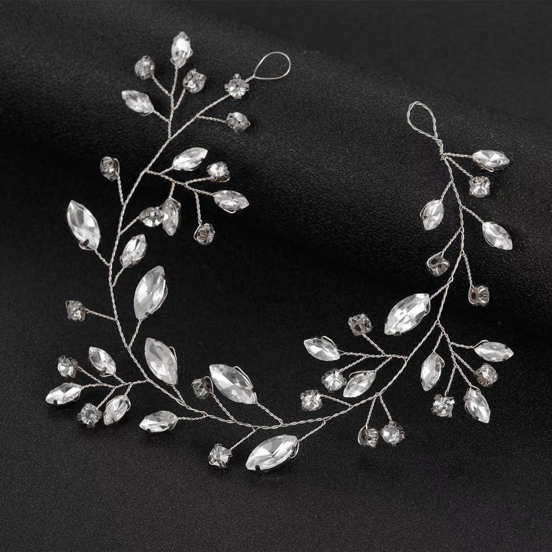 image:imageCoiffe de marie en cristal argent pour femme et fille