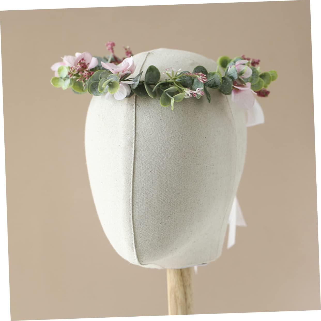 image:imageVeemoon Couronne de Fianailles pour Marie Bandeau Floral lgant Eucalyptus Blanc Accessoire de Cheveux Dcoratif pour Crmonie de Mariage et vnements SpciauxRose