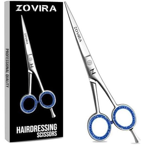 image:imageCiseaux de coiffure Zovira 6 pouces ciseaux de coiffure professionnels pour barbier et usage domestique ciseaux de coupe de cheveux en acier inoxydable pour femmes hommes enfants et adultes