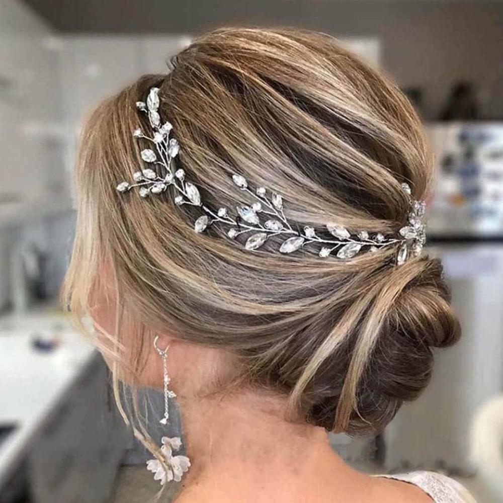 image:imageCoiffe de marie en cristal argent pour femme et fille