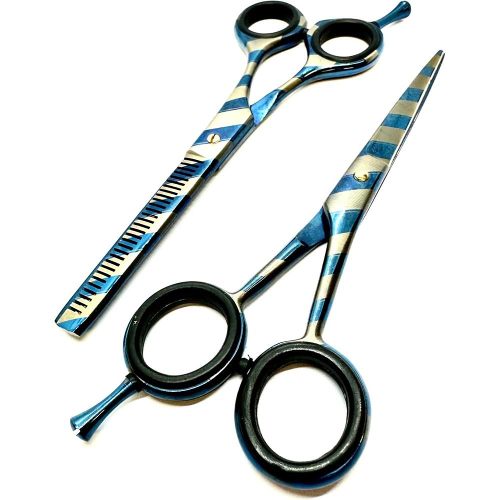 image:imageJOYA Solingen Lot de 2 ciseaux professionnels de coiffure Ciseaux de coupe 5quot avec vis rotative ciseaux sculpter 30 dents 55quot Kit professionnel pour coiffeurs coles et tudiants