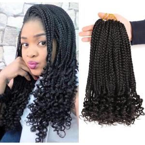 18 Inch Crochet Braids Meches Extension Cheveux Naturel Meches Pour Tresses Africaine Perruque Noire Perruque Femme Naturelle Perruque Tresse Africaine Femme (#T30, 45.7 CM(Lot de 7))(#1B)