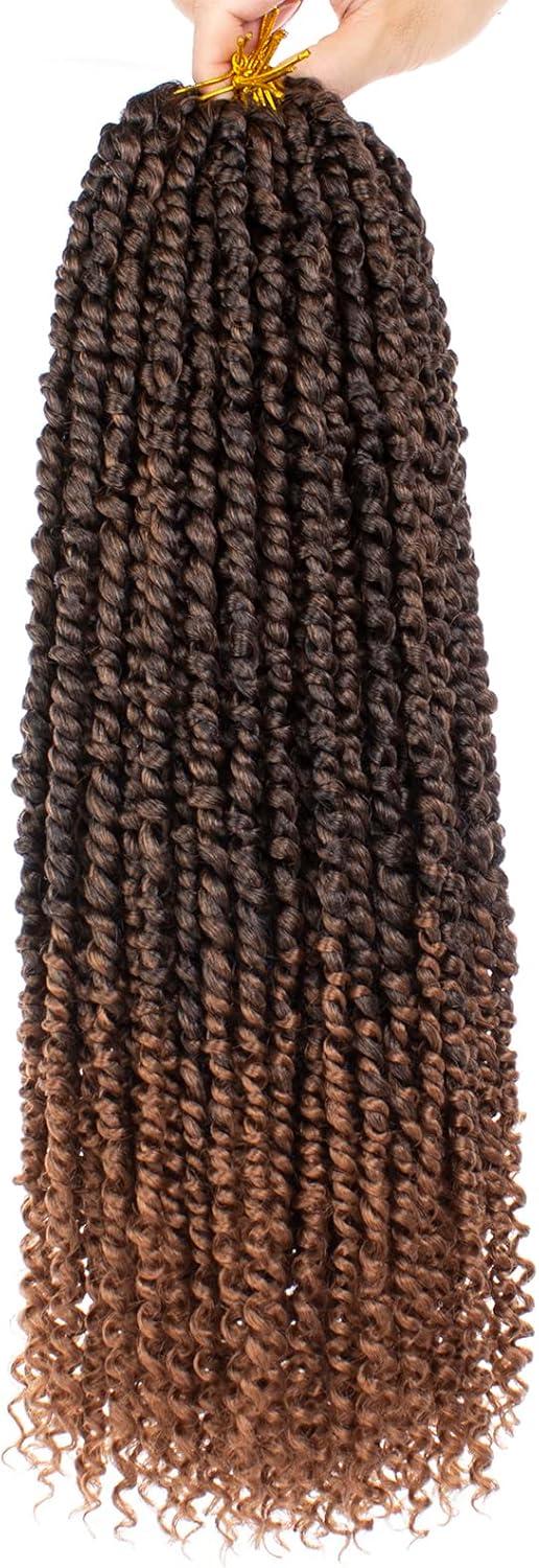 image:imageXtrend 10 pouces 8 packs Prsidette PASSION Twist Crochet Course Natural ombre Prboucle courte de passion Twists Extensions de cheveux pour les femmes 12 StrandsPack T27T30