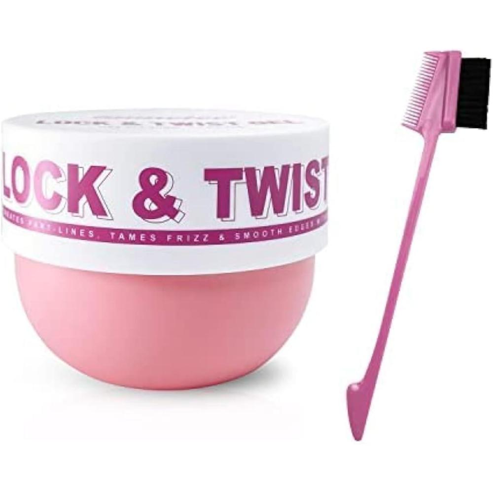image:imageimmetee Twist et Lock Gel Moisturisant pour Cheveux Naturels Rafrachissant pour Chignon Contrle des Pointes pour Cheveux Afro Pour Enfants et Adultes 200g Avec Brosse